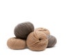 Close up of wool knitting on white background Royalty Free Stock Photo
