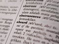 a close up of the word absurd in the English to Indonesian dictionary