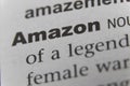 Close up of the word amazon