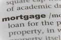 Close up of word Mortgage