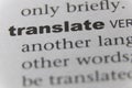 Close up of word translate Royalty Free Stock Photo