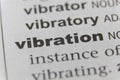 Close up of the word Vibration