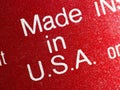 Close-up On The Words "Made In U.S.A."