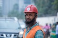 Close up of worker`s face