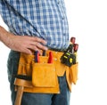 Close-up on worker's toolbelt Royalty Free Stock Photo