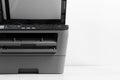Close-up working printer scanner copier device - Image Royalty Free Stock Photo
