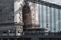 Close-up of the world famous Szechenyi Chain Bridge. Budapest, Hungary Royalty Free Stock Photo