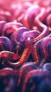 A close up of worms in a pile, AI