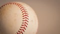 Close-up of a worn baseball highlighting its detailed stitching and texture Royalty Free Stock Photo