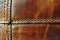 Close-up of worn leather texture with detailed stitching for design backgrounds Royalty Free Stock Photo
