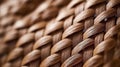 Close up of woven rattan texture and wicker basket background, Selective focus