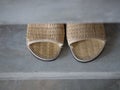 Close up woven slippers Royalty Free Stock Photo