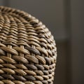 Close-up of a woven wicker texture, showcasing the intricately interlaced natural Royalty Free Stock Photo
