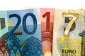 Close up on 2017 written with euros