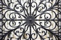 close up of wrought iron gate detail