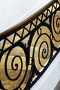 Close up of a wrought iron handrail