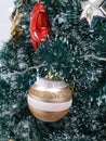 Close up xmas ball on christmas tree Royalty Free Stock Photo