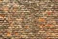 Close-up yellow black and brown sandstone brick wall Royalty Free Stock Photo