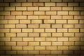 Yellow brick wall texture background, horizontal pattern Royalty Free Stock Photo