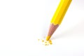 Close up of yellow color pencil head break Royalty Free Stock Photo