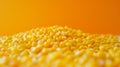 Close-up of yellow corn kernels with a bright orange background Royalty Free Stock Photo