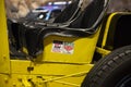 Close up of the `Yellow Devil` race car Penrose Heritage Museum