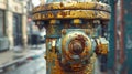 Close-up of a yellow fire hydrant Royalty Free Stock Photo