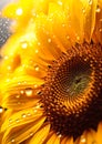 A close up of a yellow flower with water droplets on it Royalty Free Stock Photo