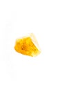 Close up yellow gem or crystal isolated with white background Royalty Free Stock Photo