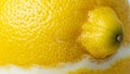 Close up of a yellow lemon Citrus limon with a textured bumpy peel Royalty Free Stock Photo