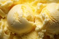 Close up of yellow lemon gelato ice cream