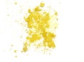 Close up of yellow make up powder and crushed eyeshadow. Royalty Free Stock Photo