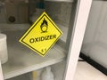 Yellow Oxidizer sign warning Royalty Free Stock Photo