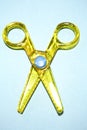 Close up of yellow scissors