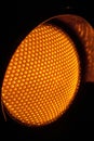 Close up Yellow Traffic lights at night Royalty Free Stock Photo