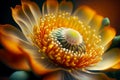 Close up of yellow and white flower with blurry background. Generative AI Royalty Free Stock Photo