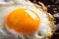 Close up of yolk of fried egg