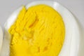 Close-up of yolk of a hard-boiled egg Royalty Free Stock Photo