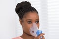 Young Woman Using Oxygen Mask Royalty Free Stock Photo