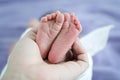 Close up young asian mother kissing her newborn baby. Mom`s love newborn. Royalty Free Stock Photo