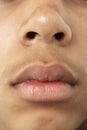 Close-Up Of Young Boy's Mouth And Nose Royalty Free Stock Photo