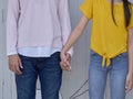 Close up of Young couple holding hands Royalty Free Stock Photo