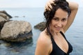 Close-up of a young girl with wet hair Royalty Free Stock Photo