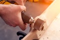 Young man builder carpenter