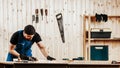 Close up of the an young  man builder Royalty Free Stock Photo