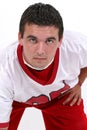 Close Up of Young Man In Football Jersey