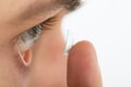 Man Putting Contact Lens In Eye Royalty Free Stock Photo