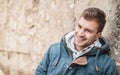 Close-up of a Young man smiling. Laughing male person