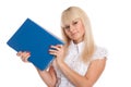 Close up of a young woman with business folders Royalty Free Stock Photo