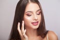 Close-up of a Young Woman Getting Spa Treatment. Cosmetic Cream Royalty Free Stock Photo